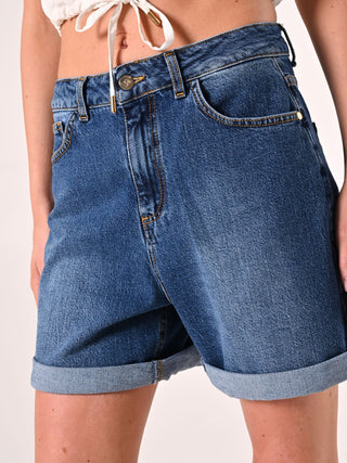 Uniform-wash Denim Shorts