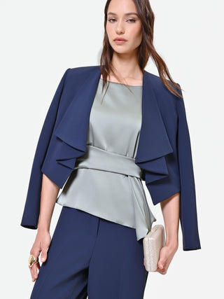 Sage Green Peplum-Effect Blouse