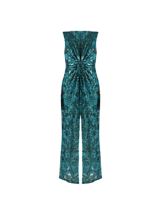 Longue robe vert royal à paillettes