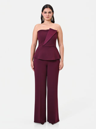 Top Curvy  bustier bordeaux rosso con baschina