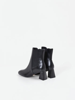 Black Sculptural Heel Ankle Boot