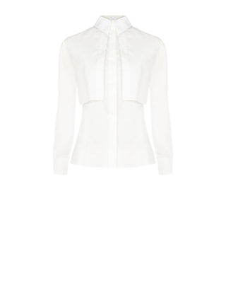 Three-in-one white cotton shirt