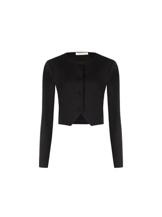 Black Cropped Punto Milano Jacket