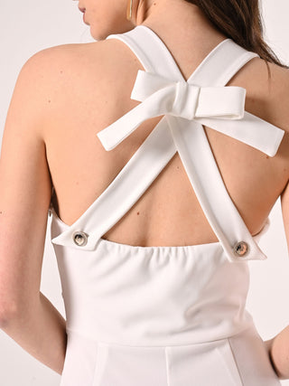 White Jumpsuit with Bow