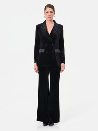 Black Double-Breasted Peak Lapel Jacket
