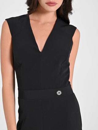 Open Back Black Jumpsuit