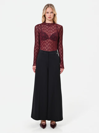Burgundy Lace Top