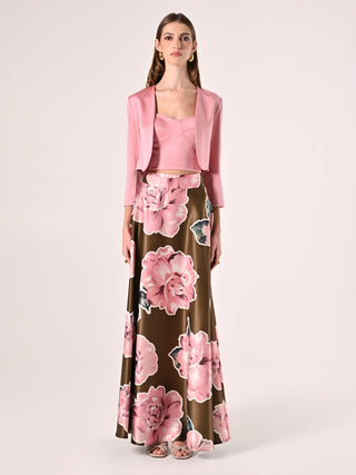 Jupe maxi en satin duchesse