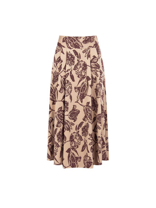 Gonna jacquard fantasia rosso bordeaux