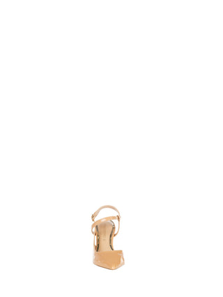 Camel Patent Leather Pumps
