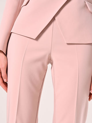 Flared Trousers in Pale Pink Technical Fabric