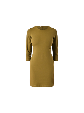 Military Green Milano-Stitch Sheath Dress