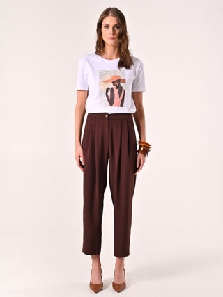 Textured Chocolate Trousers