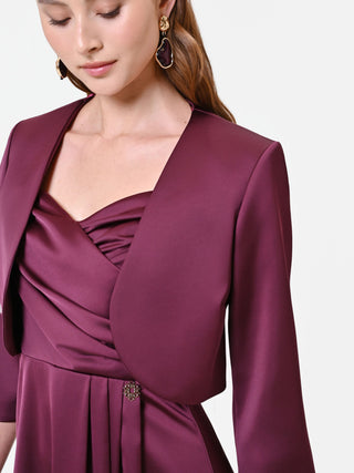 Boléro bordeaux en satin