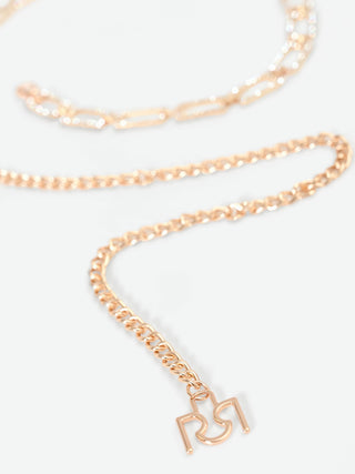 Ceinture chaîne dorée à pavé de strass