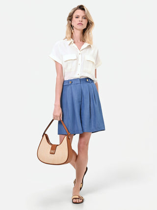 Blaue Bermudashorts aus Lyocell