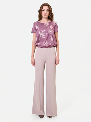 Pantalone palazzo tortora beige in cadi