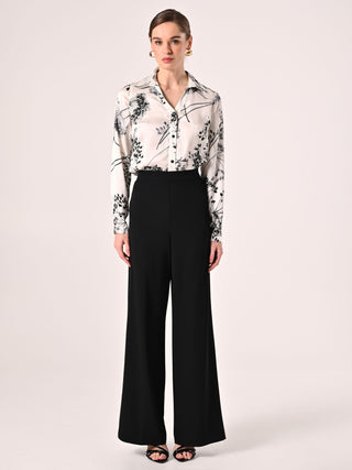 Pantaloni Ampi in Cadi Nero