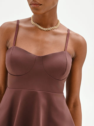 Chocolate Peplum Bustier Top
