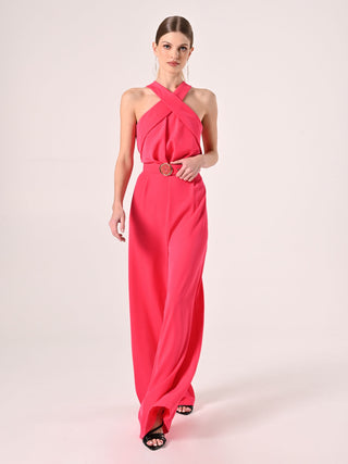 Fuchsia Jumpsuit with Halterneck