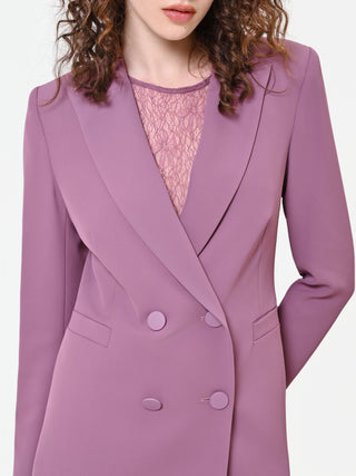 Dusty Pink Double-Breasted Blazer