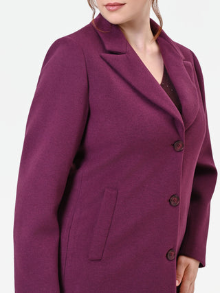 Manteau Curvy à simple boutonnage rouge bordeaux en velours