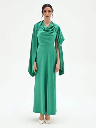 Stola verde prato effetto mantella