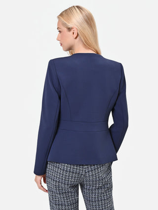 Marineblaue Jacke aus Scuba-Crêpe