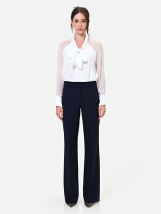 Pantalone Studio blu navy con piega stirata