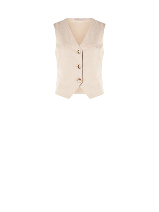 Gilet Beige in Tessuto Operato