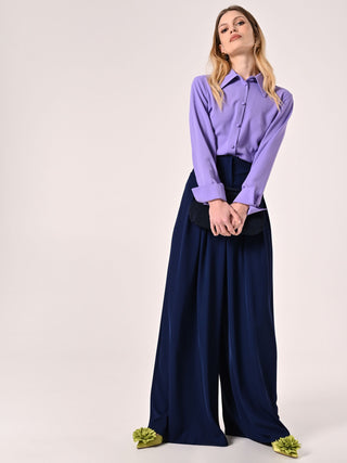 Pantaloni Palazzo Blu Navy