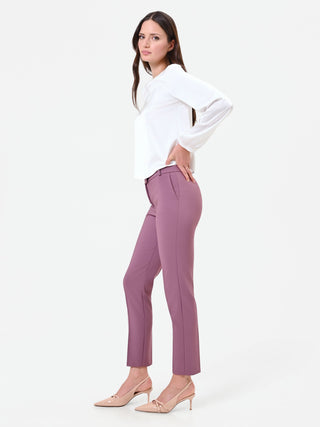 Dusty Rose Creased Cigarette Trousers