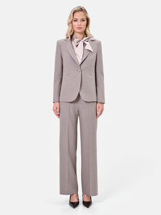 Giacca in misto viscosa tortora beige monopetto