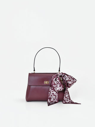 Borsa a mano bordeaux con foulard