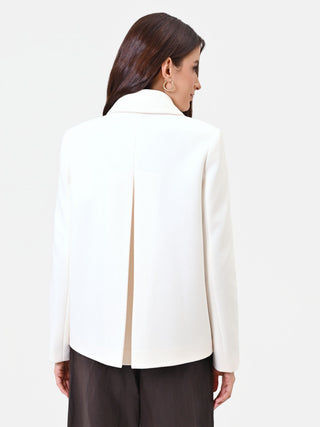 Short White Double-Breasted Coat