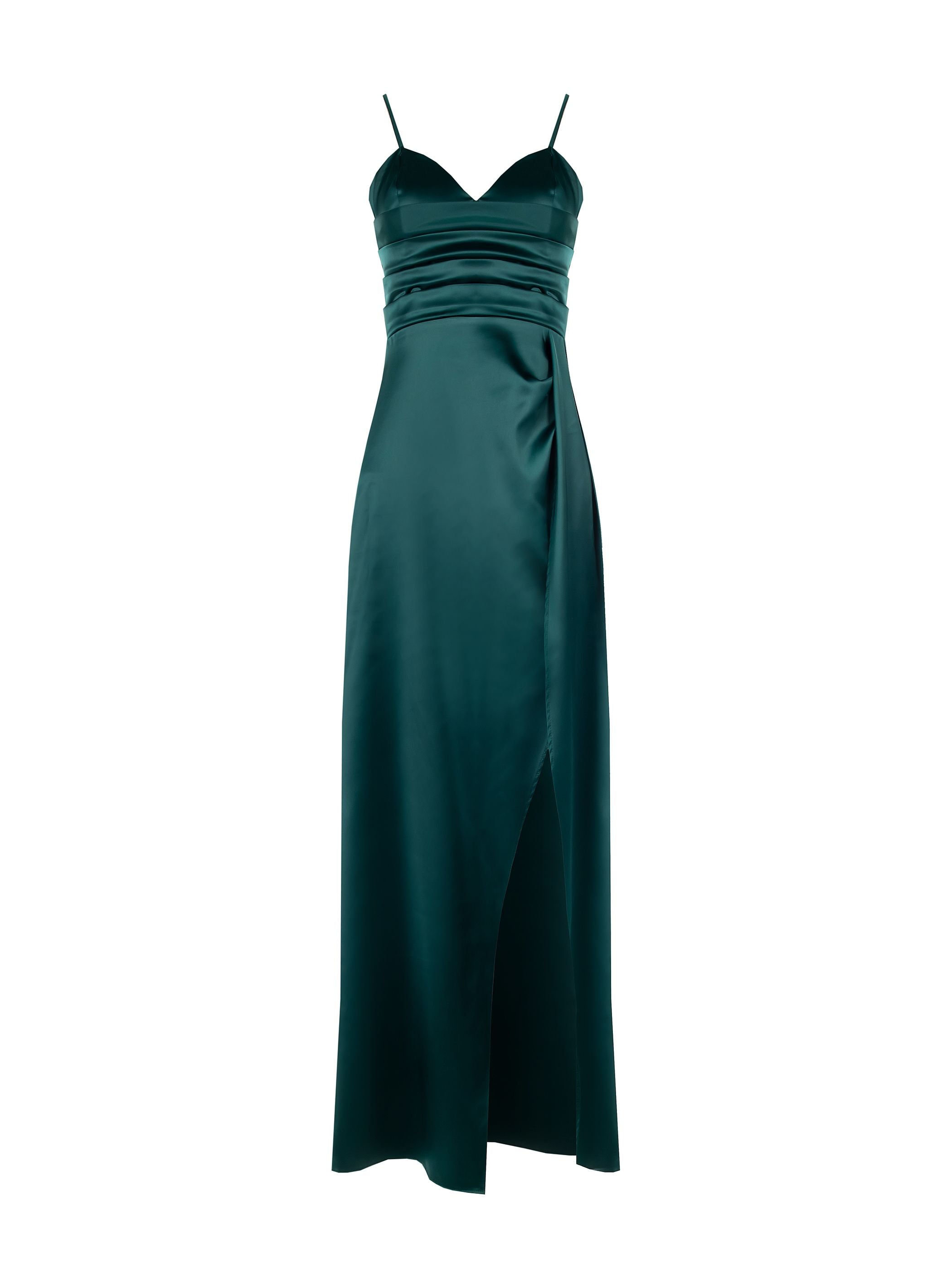 Long Green Satin Dress – Rinascimento