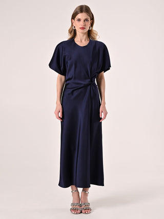 Robe jupon midi kimono bleue