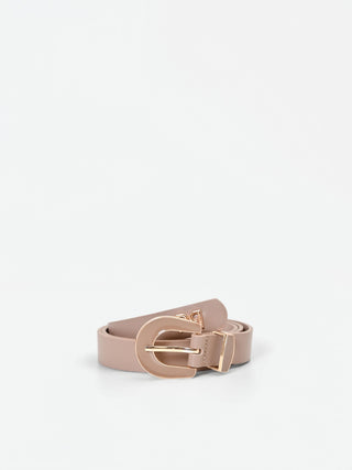 Taupe Belt with C-Shaped Buckle