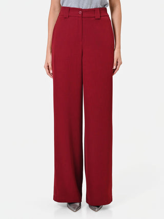 Pantalone palazzo bordeaux a vita alta