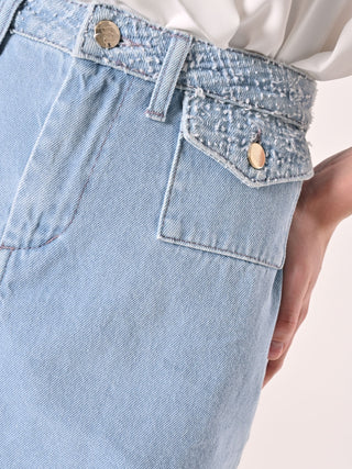 A-Line Mini Skirt in Light Denim
