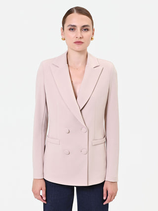 Taupe Double-Breasted Blazer