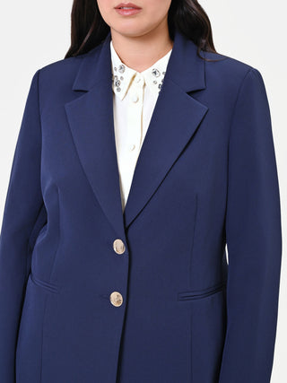 Giacca Curvy Due Bottoni Blu