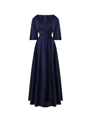 Abito Midi in Raso Blu
