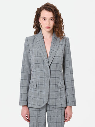 Glencheck-Blazer in Grau