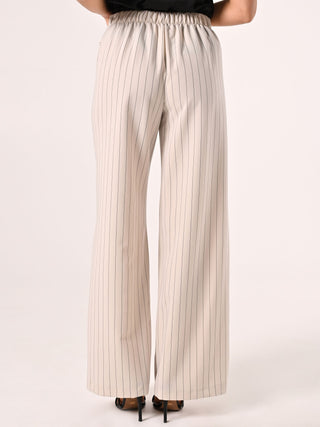 White Trousers with Blue Stripes