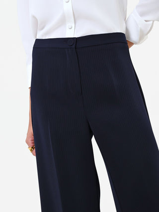 Studio Palazzo-Hose aus navyblauem Crêpe
