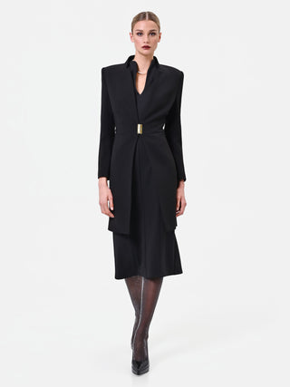 Black Coat with Gold Buckle