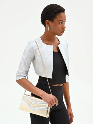 Boléro argenté effet métallisé