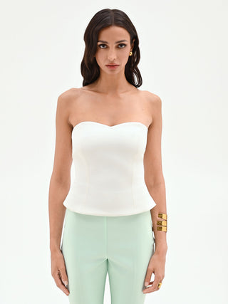 White Sweetheart Bustier Top