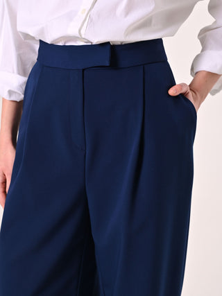 Blue Pleated Trousers in Polyviscose
